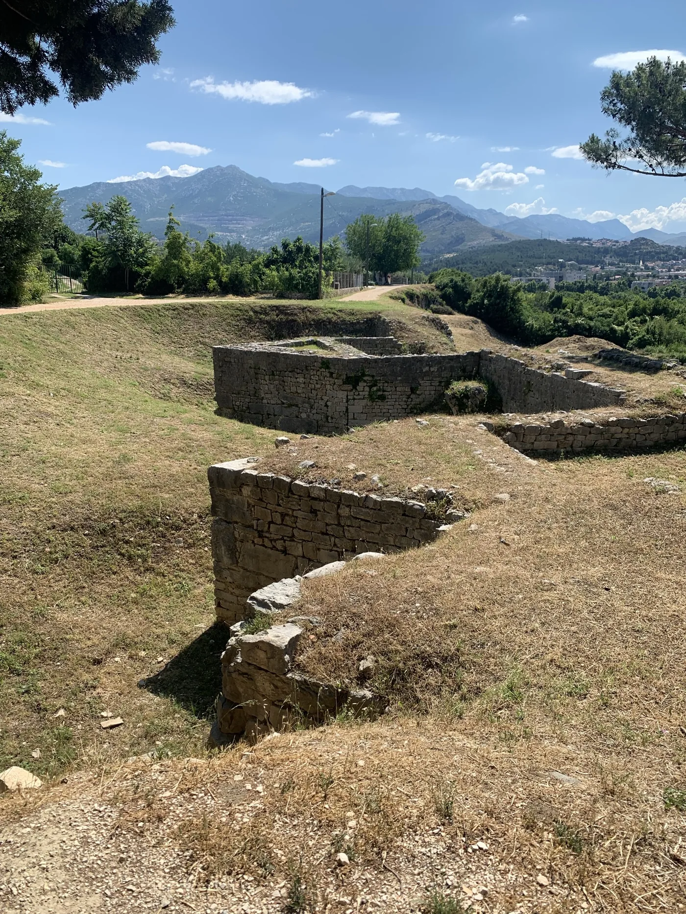 Roman city walls at the Salona archaeological site
